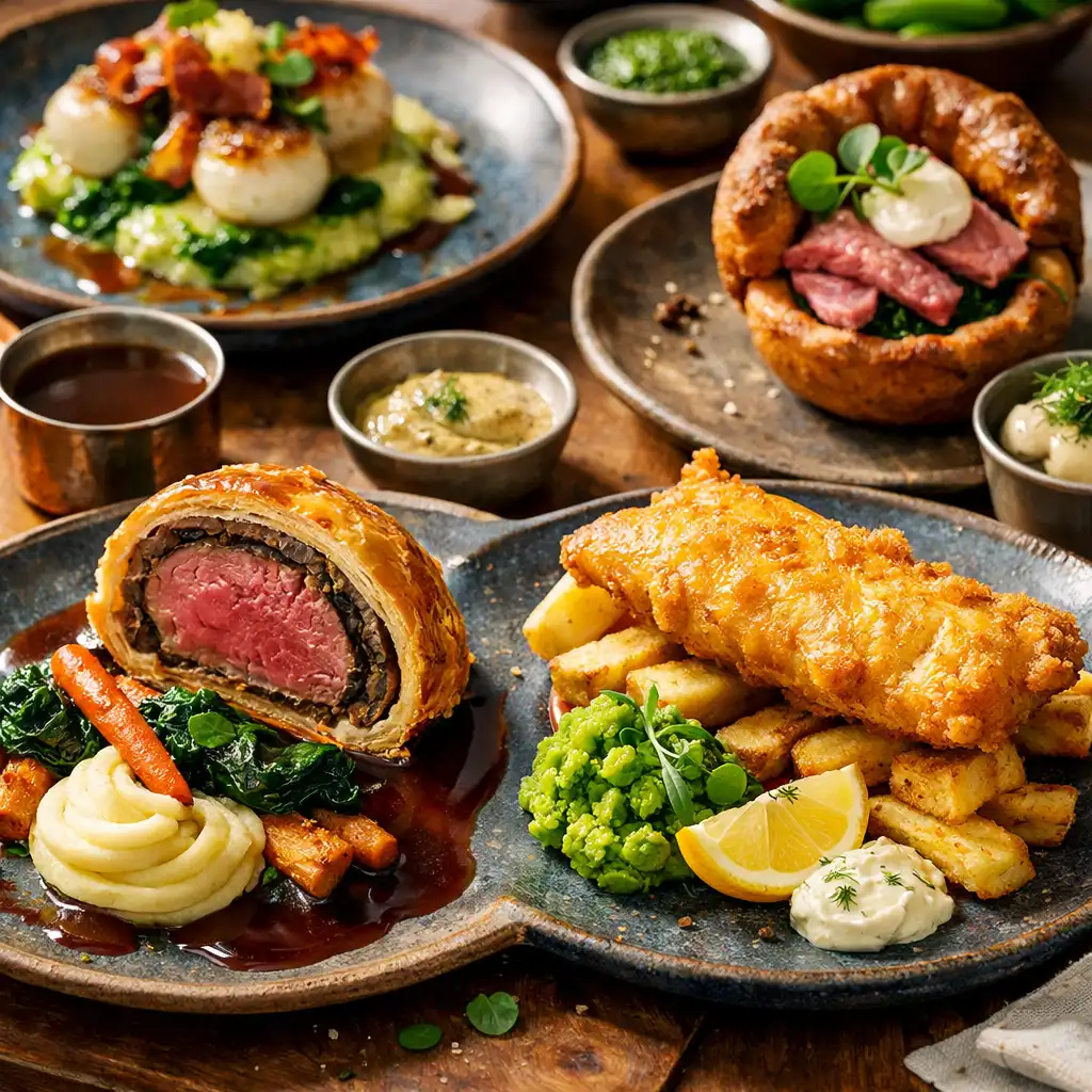 Beautifully plated dishes close-up